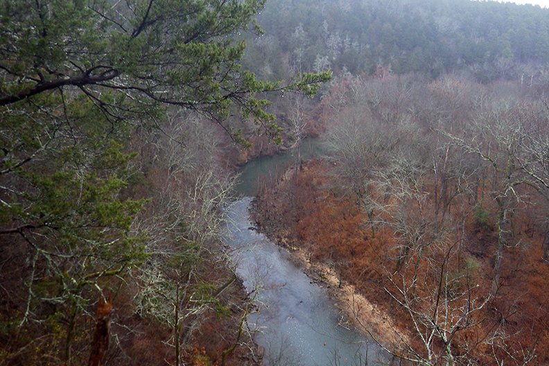 Those who trek along the Cove Creek Natural Area Trail will have an opportunity to catch a wonderful view of the drainage area below. - Photo by Corbet Deary of The Sentinel-Record