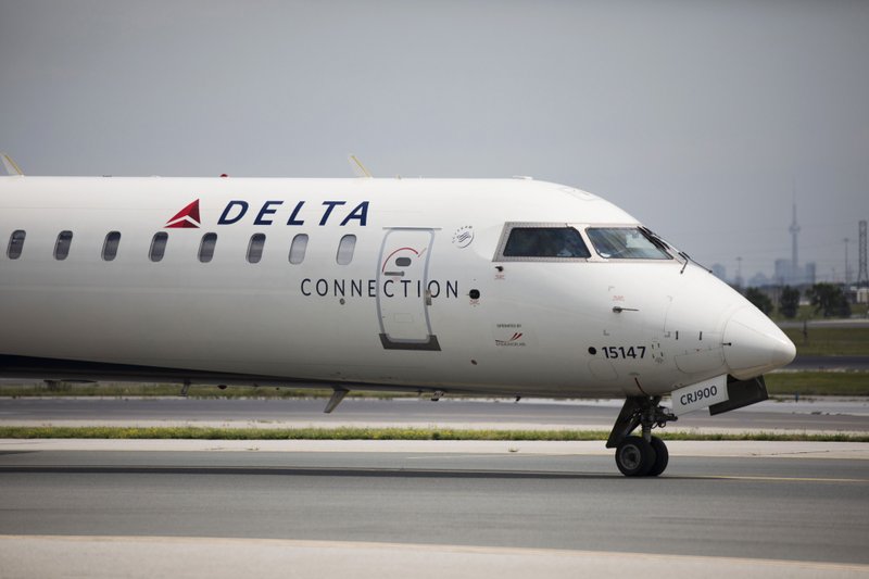 A Delta Air Lines aircraft taxis at Toronto Pearson International Airport in Toronto on July 22, 2019. MUST CREDIT: Bloomberg photo by Brent Lewin.