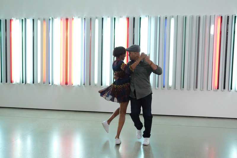 Cy Sharp (left) and choreographer Travis Wall practice her half of a blind-date dance on the second episode of Fox's Flirty Dancing. The series, which was modified slightly for U.S. audiences, is based on a British series of the same name.

(Fox/Greg Gayne)