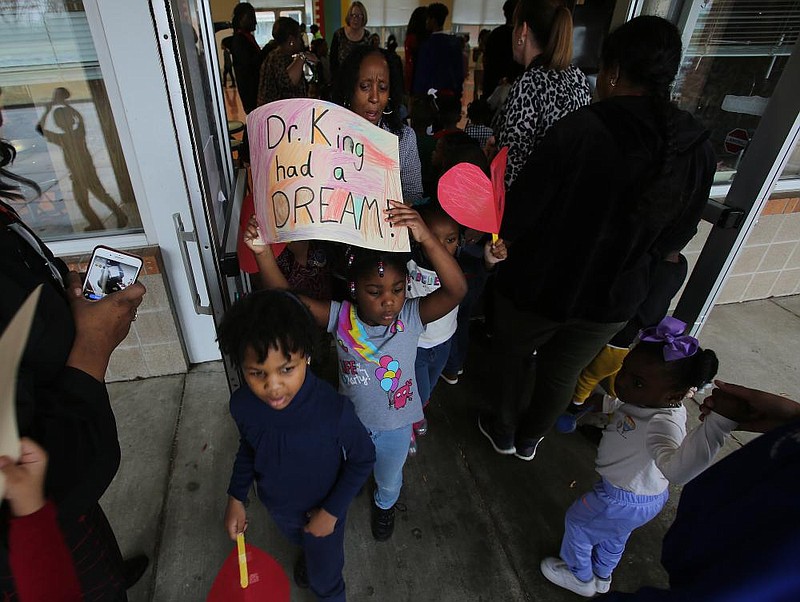 The Dr. Martin Luther King Jr. Program/Marade at Carver Elementary School in Little Rock. 
(Arkansas Democrat-Gazette/Thomas Metthe)