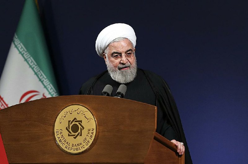 Iranian President Hassan Rouhani speaks before the heads of banks Thursday in Tehran. 