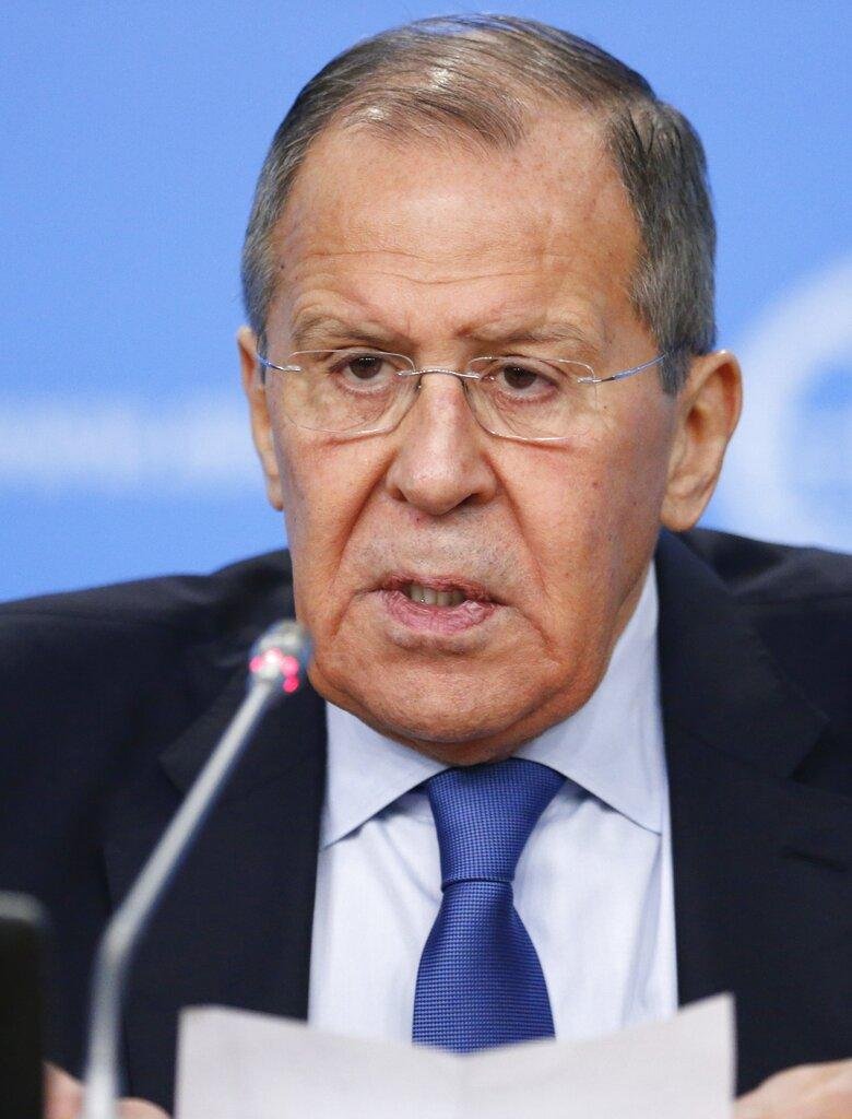 Acting Russian Foreign Minister Sergey Lavrov speaks during his annual ...