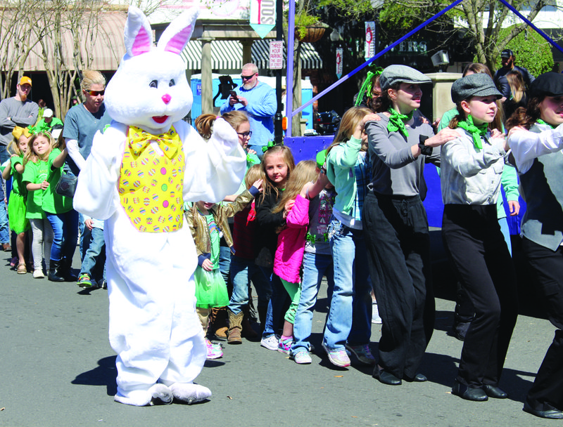 Shamrockin': The Easter Bunny leads people in the Bunny Hop last March during Shamrockin’ on the Square in downtown El Dorado. The Downtown Business Association hopes to build on the success of 2019 events in the new year.