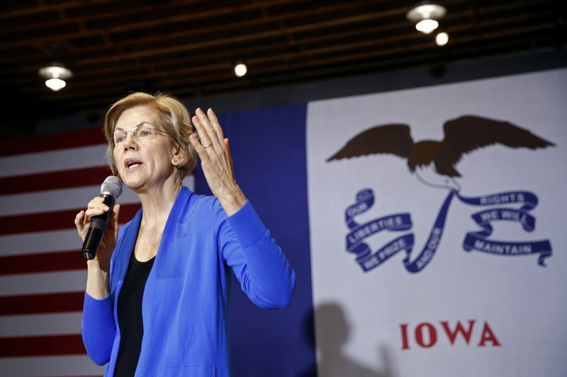Democratic presidential candidate Sen. Elizabeth Warren, D-Mass., speaks during a campaign event, Friday, Jan. 17, 2020, in Newton, Iowa. (AP Photo/Patrick Semansky)