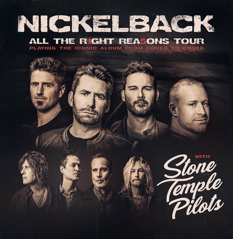 Nickelback, with Stone Pilots, coming to the Walmart AMP Saturday, Aug.8.