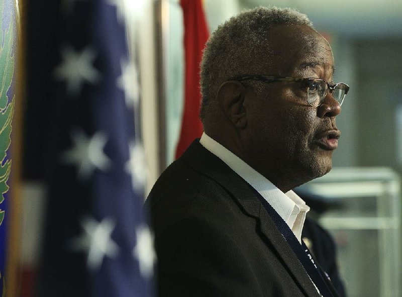 In this file photo Little Rock Police Chief Keith Humphrey speaks during a press conference at police headquarters.