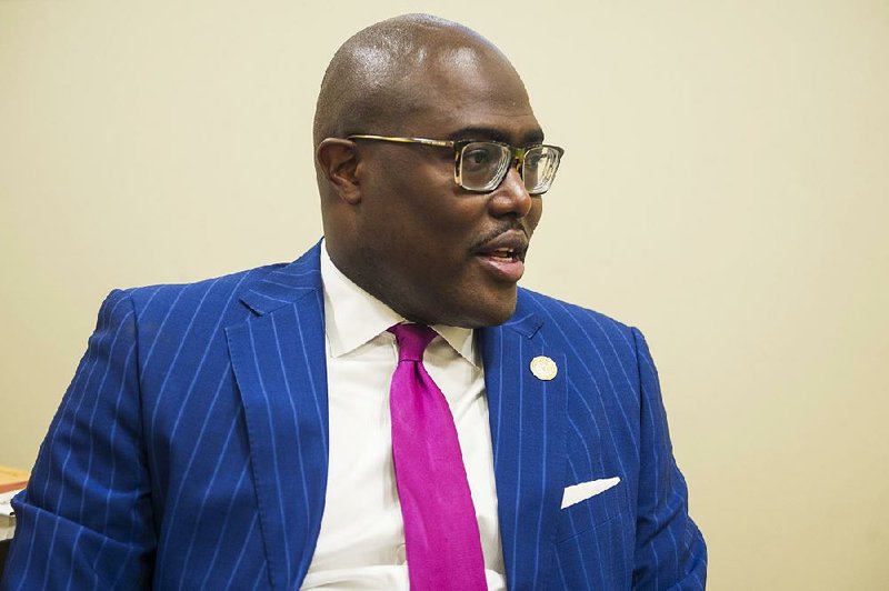 FILE - Little Rock Mayor Frank Scott Jr. talks during an interview in his Little Rock office on Friday December 6th, 2019.