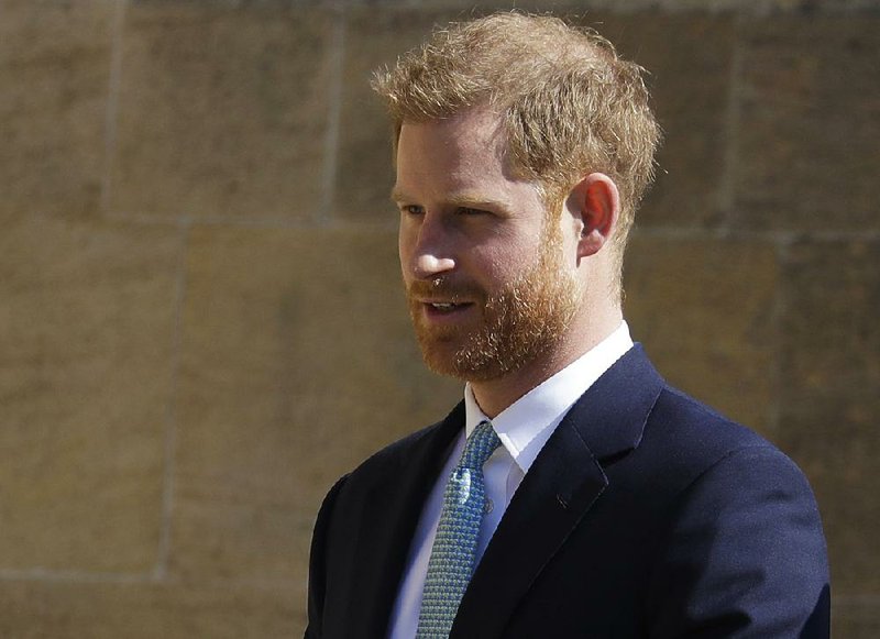 In this Sunday, April 21, 2019 file photo, Britain's Prince Harry arrives to attend the Easter Mattins Service at St. George's Chapel, at Windsor Castle in England. 
(AP Photo/Kirsty Wigglesworth, file)