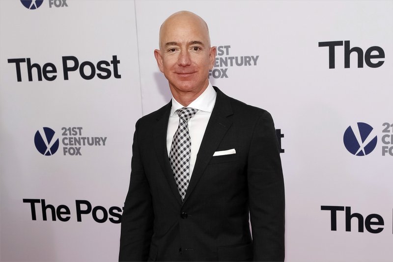FILE — In this Dec. 14, 2017, file photo, Jeff Bezos attends the premiere of "The Post" at The Newseum in Washington. (Photo by Brent N. Clarke/Invision/AP, File)