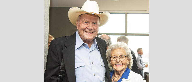 FILE - Forrest L. Wood and his wife, Nina, are shown in this Sept. 9, 2018 file photo. 