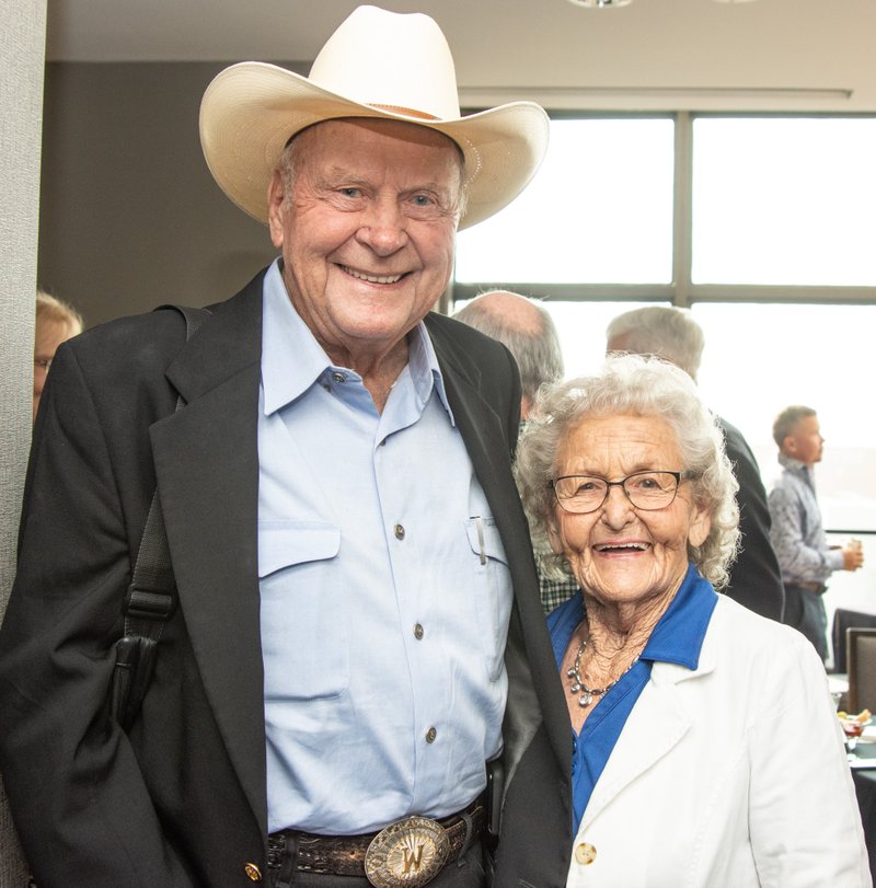Former Legacy Award recipient Forrest Wood and his wife Nina are shown in this Aug. 24, 2018, file photo. Wood died Friday after a brief illness. - File photo by Cary Jenkins of the Arkansas Democrat-Gazette