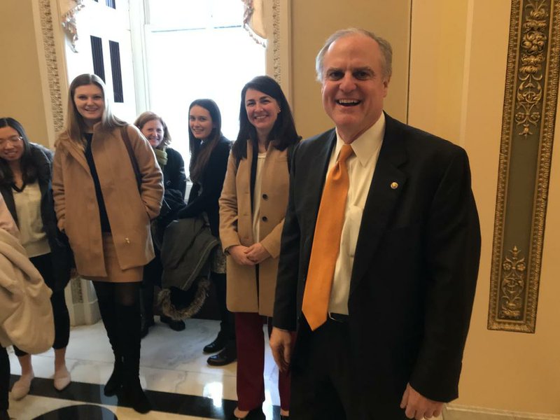 Former U.S. Sen. Mark Pryor, D-Ark., pauses Wednesday while leading guests through the Capitol.
(Arkansas Democrat-Gazette/Frank E. Lockwood)