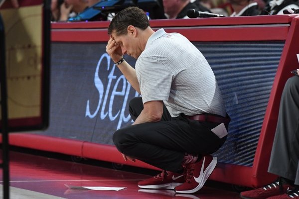 Image from Arkansas' 77-79 loss to South Carolina Wednesday Jan. 29, 2020 at Bud Walton Arena in Fayetteville. Go to nwaonline.com/uabball/ for more images.