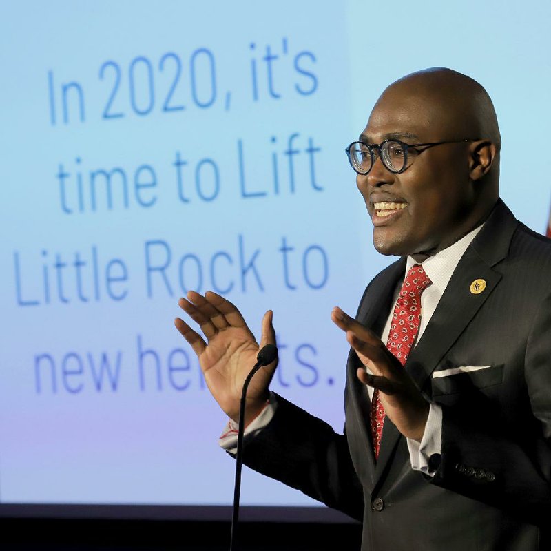 “Without dedicated funding and intentional effort to lift our city beyond status quo,” Little Rock Mayor Frank Scott Jr. said in his address Thursday evening, ”we cannot reach our full potential.” More photos at arkansasonline.com/131address/.