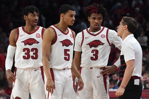 Image from Arkansas' 79-76 overtime loss to Auburn Tuesday Feb. 4, 2020 at Bud Walton Arena in Fayetteville.