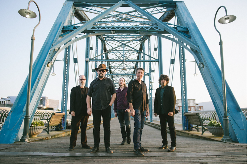Drive-By Truckers (from left) Brad Morgan, Patterson Hood, Matt Patton, Mike Cooley and Jay Gonzalez pose in front of the Walnut Street Bridge in Chattanooga, Tenn. The band’s new album is titled The Unraveling.

(AP)