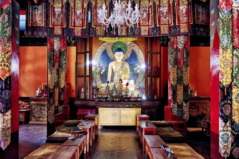 The prayer room at the main temple of the Chokling Monastery near Bir in Himachal Pradesh, India, welcomes visitors for chanting sessions.
(The New York Times/Poras Chaudhary)