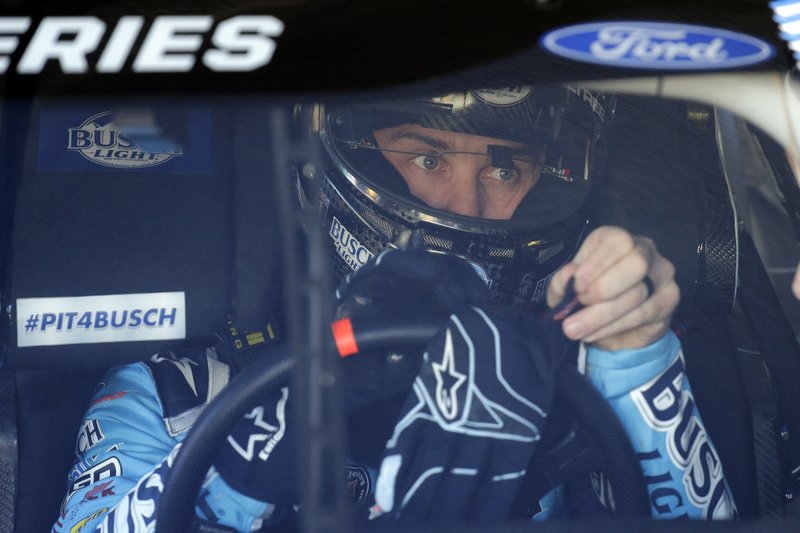 Kevin Harvick gets ready to go out on the track during a NASCAR auto race practice at Daytona International Speedway, Saturday, Feb. 8, 2020, in Daytona Beach, Fla. (AP Photo/Terry Renna)