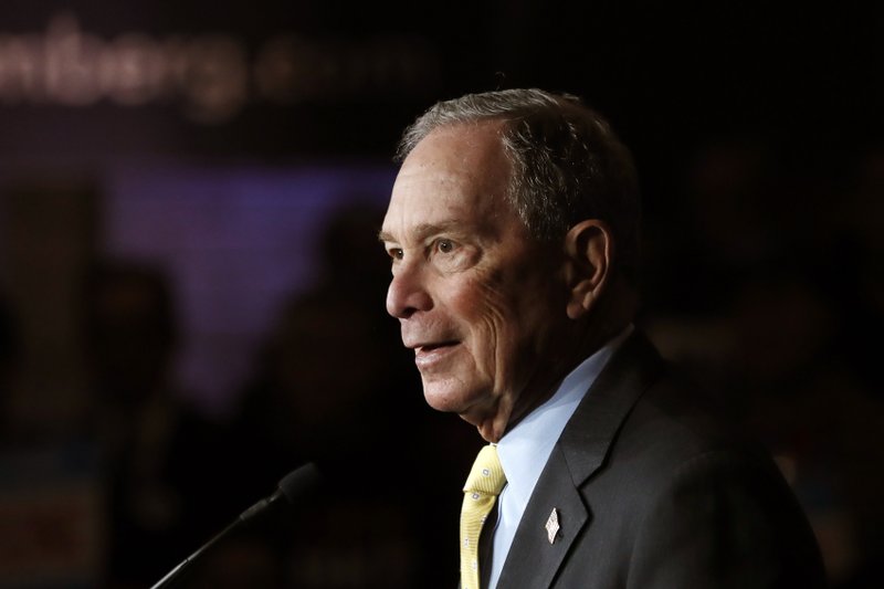 In this Tuesday, Feb. 4, 2020, file photo, Democratic presidential candidate and former New York City Mayor Michael Bloomberg talks to supporters, in Detroit.
 (AP Photo/Carlos Osorio, File)