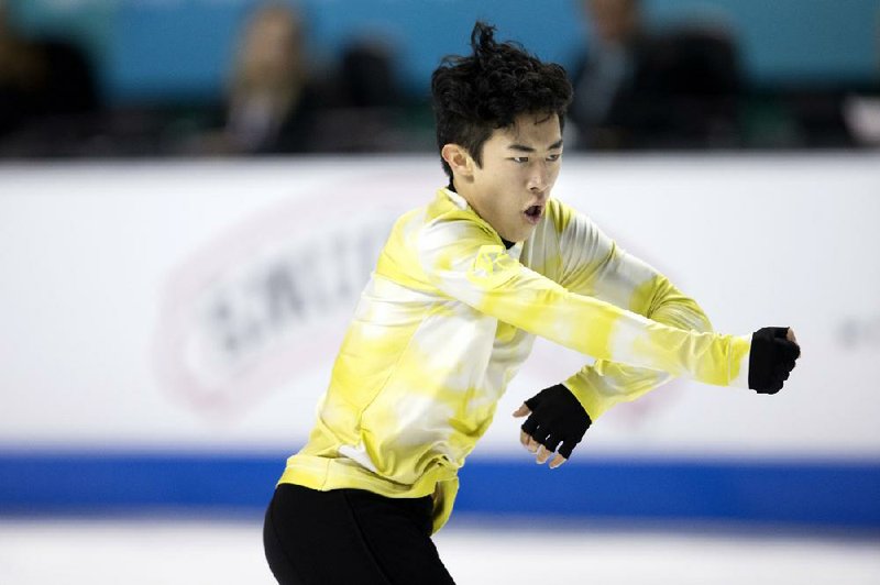 Two-time world champion Nathan Chen, who won his fourth consecutive American title last month, did six quadruple jumps at the Pyeongchang Olympics. That’s an adjustment to the points method adopted after the 2002 Olympics that emphasizes difficult jumps and other elements. It’s created, in some instances, acrobatics on the rink.
(AP/Lynn Hey)