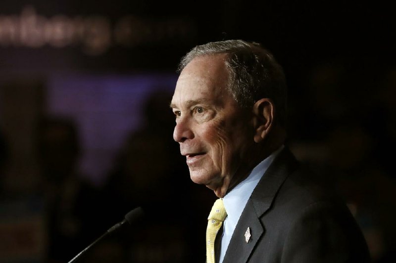 In this Tuesday, Feb. 4, 2020, file photo, Democratic presidential candidate and former New York City Mayor Michael Bloomberg talks to supporters, in Detroit. Bloomberg won the votes of New Hampshire's Dixville Notch community, hanging onto its tradition of being among the first to cast ballots in the presidential primary, early Tuesday, Feb. 11. (AP Photo/Carlos Osorio, File)