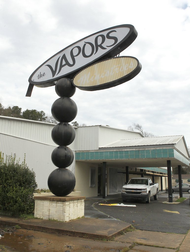The Vapors after a new sign was installed in March 2019. - File photo by Richard Rasmussen of The Sentinel-Record story.lead_photo.caption