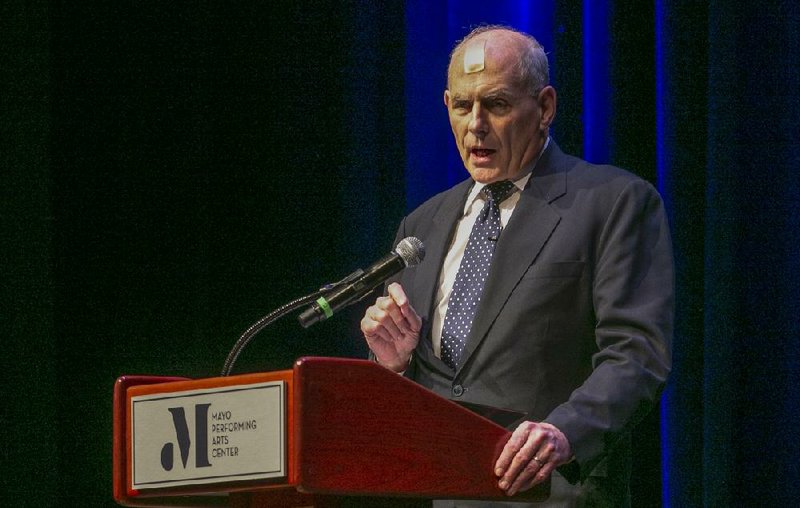 Former White House Chief of Staff John Kelly, speaking at a forum Wednesday in Morristown, N.J., said Lt. Col. Alexander Vindman “did exactly what we teach them to do from cradle to grave” in reporting his concerns about President Donald Trump’s phone call with Ukraine’s president.
(AP/Drew University/Karen Mancinelli)