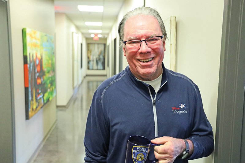 Sam Williams takes a coffee break at City of Faith halfway house. The former Maumelle police chief lasted four months in retirement before getting back into the workforce.