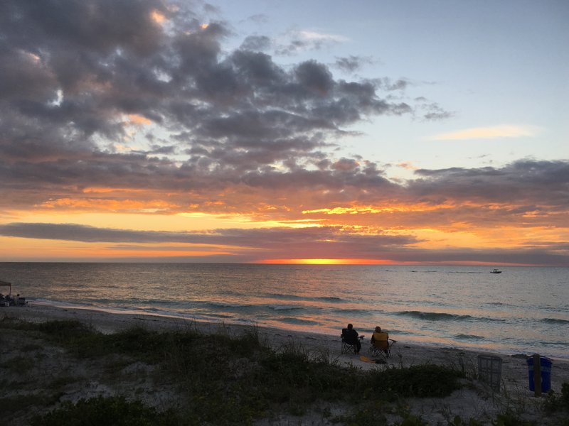 The sun sets at 15th Avenue at Indian Rocks Beach, Fla., a quieter alternative to better-known Clearwater. (The Washington Post/Diane Daniel)