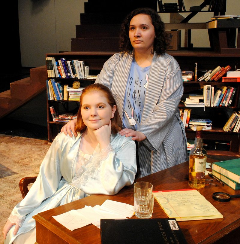 Brieana McAfee (Violet) and Liz Hutcherson (Barbara) rehearse a scene from "August: Osage County" at the University of Arkansas at Fort Smith. (Courtesy Photo/Bob Stevenson)