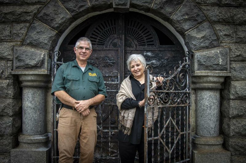 John Rains, the sexton of Oakland & Fraternal Historic Cemetery Park, and Linda Howell will lead March tours through the 158-year-old cemetery. Oakland is the state’s largest municipal cemetery in the state and the final resting place of thousands of Confederate and Union soldiers.
(Arkansas Democrat-Gazette/Cary Jenkins)