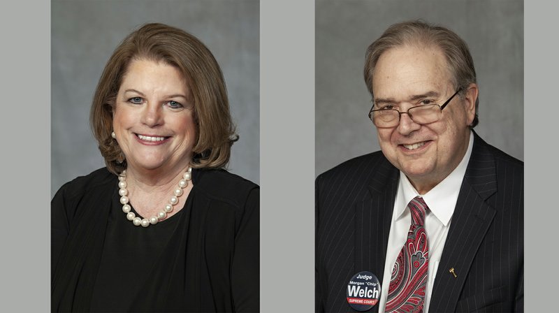 From left Barbara Webb and Circuit Judge Morgan  “Chip” Welch