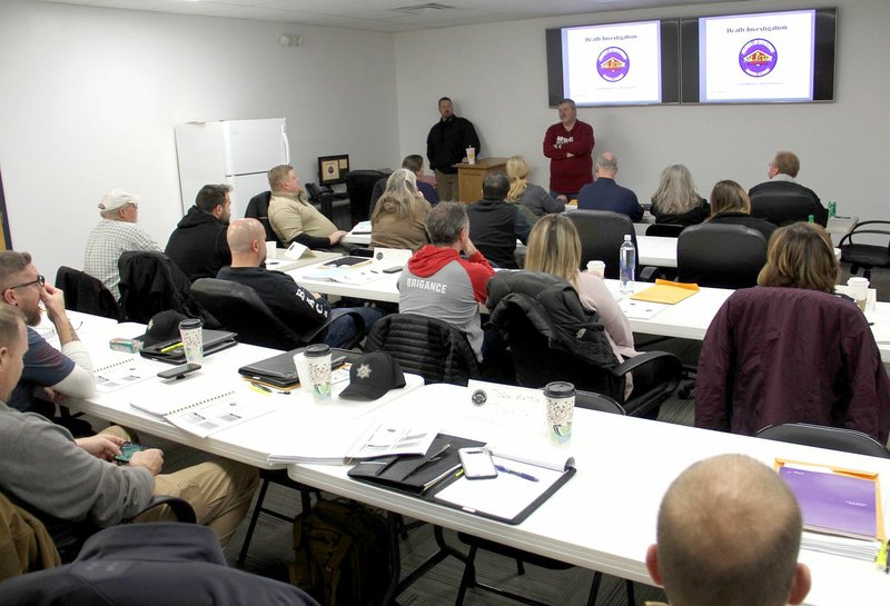 Representatives from 11 counties attended a certification training session in Benton County. The attendees were given classroom instruction, diagraming/sketching, note taking, mock scene investigations and scene reconstruction. (Courtesy Photo/DANIEL OXFORD)