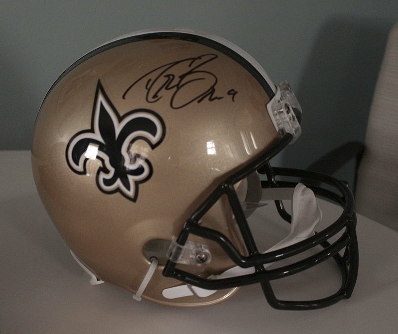 Included in the UCAPS Furball silent auction is a New Orleans Saints helmet signed by quarterback Drew Brees. 