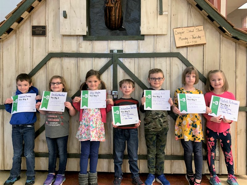 Photo submitted Students in first grade are shown with their Big 3 certificates for the month of February 2020.
