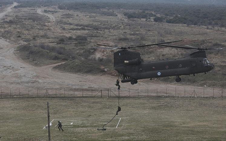 Marines participate Wednesday in a U.S.-Greece military exercise in Litochoro, Greece.
(AP/Yorgos Karahalis)