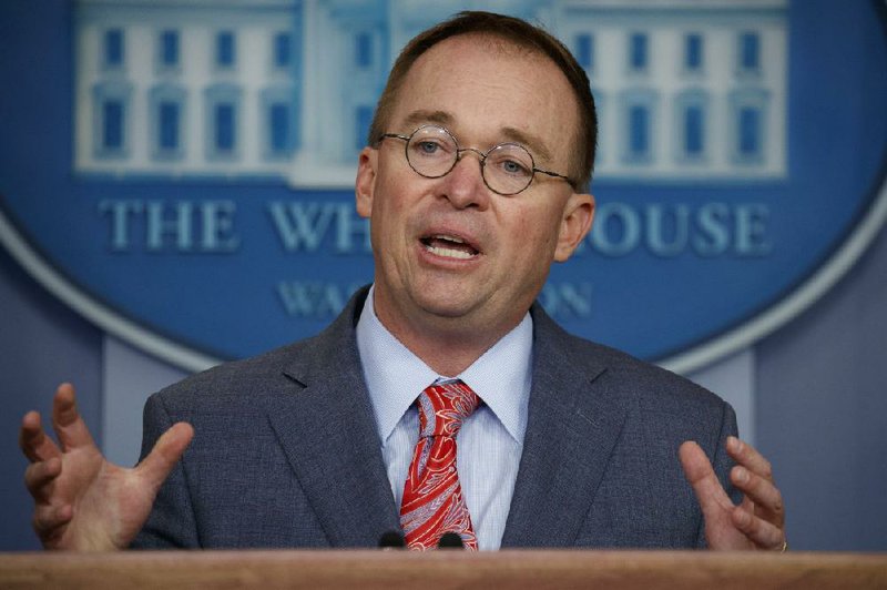 In this Oct. 17, 2019 file photo, acting White House chief of staff Mick Mulvaney speaks in the White House briefing room in Washington. (AP Photo/Evan Vucci, File)