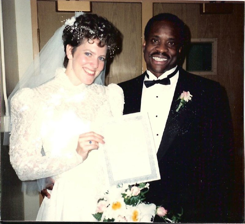 Clarence Thomas and Virginia Lamp on their wedding day in 1987.