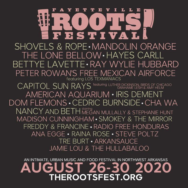 Fayetteville Roots Festival music lineup. Courtesy Fayetteville Roots Festival.