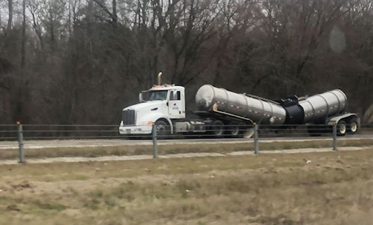The tanker that spilled about 2,600 gallons of sulfuric acid on U.S. 67.