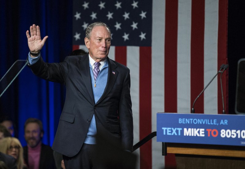 Mike Bloomberg, Democratic presidential candidate and former New York mayor, holds a rally Thursday at Record in Bentonville. Go to nwaonline.com/photos to see more photos. (NWA Democrat-Gazette/Ben Goff)