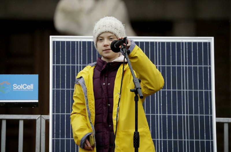 “Nothing is being done to halt this crisis despite all the beautiful words and promises by our elected officials,” Greta Thunberg said at Friday’s climate march in Bristol, England.
(AP/Matt Dunham)