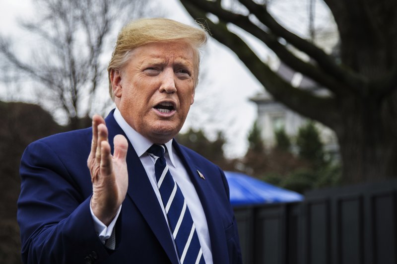 President Donald Trump speaks Tuesday outside the White House. He says he will not accept a reauthorization of surveillance provisions unless he receives a reforms bill from Congress.
(AP/Manuel Balce Ceneta)