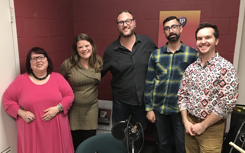 Becca Martin Brown (from left), Tamara Ryan, David Radames Toro, Chris Frisco, Alexander Scheurmann with Opera Fayetteville. 