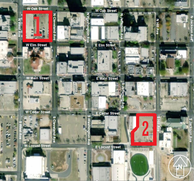 The two free public parking lots downtown. 