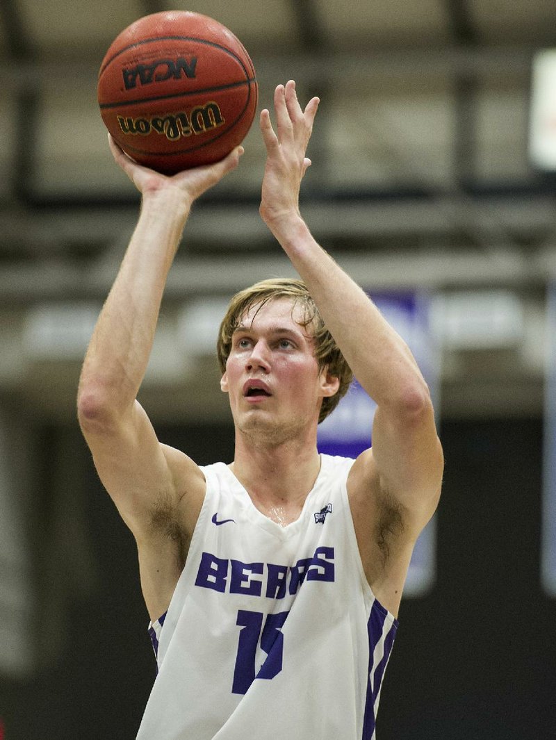 Hayden Koval (above) is averaging 12 points and 7.7 rebounds per game for the Central Arkansas Bears, who will take on Northwestern (La.) State today at the Farris Center in Conway.
(Democrat-Gazette file photo)