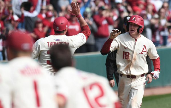 Kjerstad's clout: Hogs take series on game-winning HR