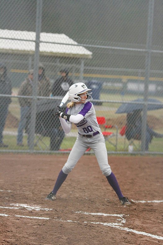 Terrance Armstard/News-Times In this file photo, El Dorado's Ava Dunn waits on a pitch during a game against Harmony Grove during the 2019 season. Dunn is one of two starters back from a team that went 18-9 last year and won a game in the state tournament.