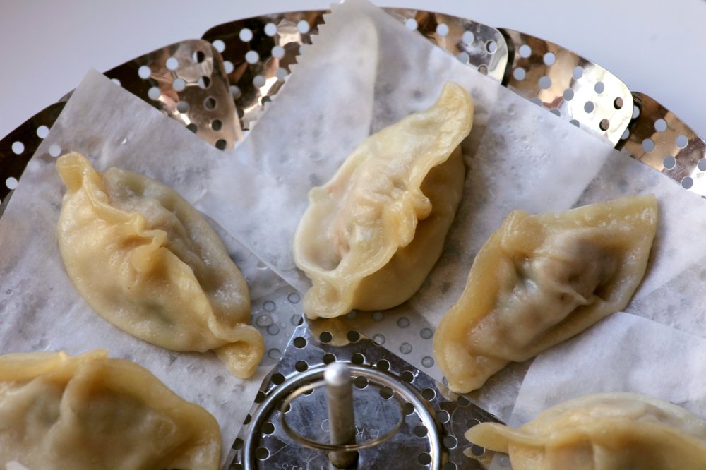 Pork and Chive dumplings made with homemade gyoza wrappers.
(Arkansas Democrat-Gazette/John Sykes Jr.)
