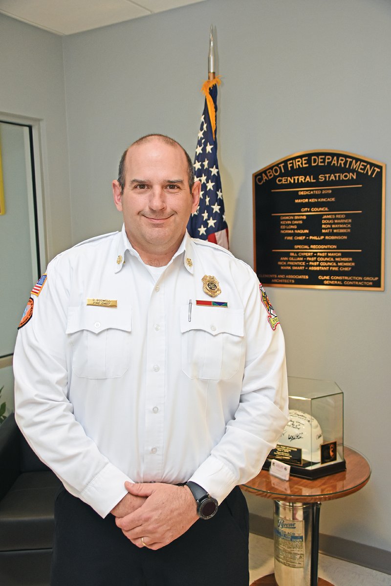 Dwayne Boswell was officially named the new fire chief for the Cabot Fire Department following a City Council meeting Dec. 16. He has worked for the department for more than 20 years and replaces former chief Phil Robinson.
